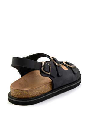 Siyah Leather Erkek Sandalet E05801198403