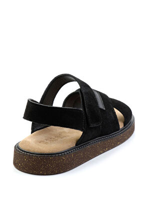 Siyah Leather Erkek Sandalet E05801030602