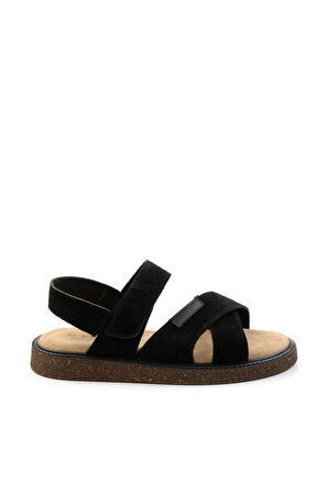 Siyah Leather Erkek Sandalet E05801030602