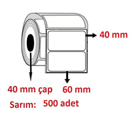 40X60 ECO TERMAL ETİKET  ( 500 li )