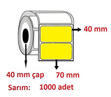 40X70 ECO TERMAL ETİKET SARI ( 1000 li )