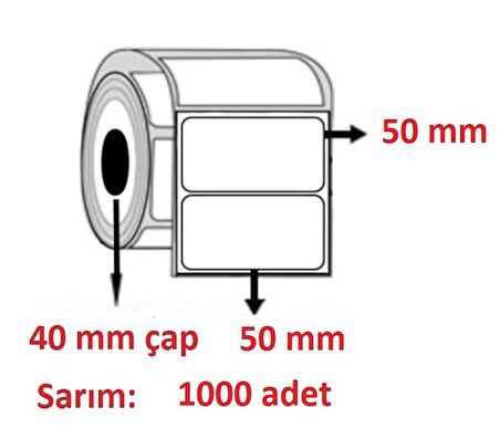 50X50 ECO TERMAL ETİKET  ( 1000 lü )