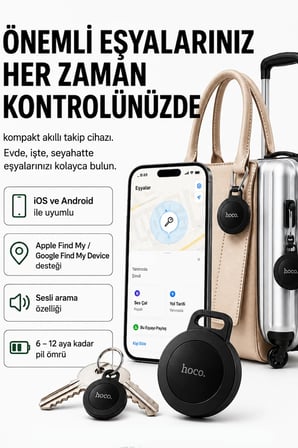 Takip Cihazı iPhone AirTag ve Android Uyumlu Mini Eşya Araç Motor Takip Cihazı Mini Bulucu