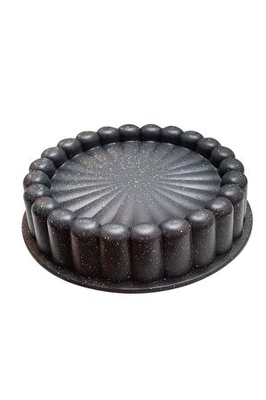 Granit Kaplama 26 Cm Dilimli Tart Kalıbı Gri