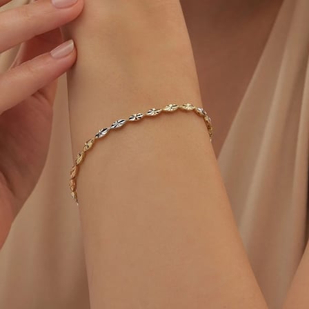 Üçrenk Bakla Model Altın Bileklik