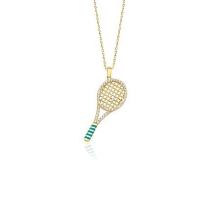 Tenis Raketi Model Altın Kolye