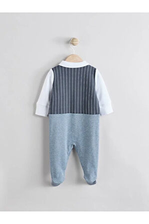 % 100 Pamuklu Premium Mavi Lacivert Smokin Tulum