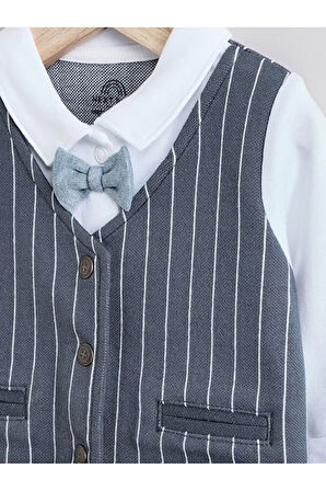 % 100 Pamuklu Premium Mavi Lacivert Smokin Tulum