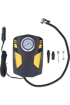 2 Adet Profesyonel Analog Hava Kompresörü – Analog Basınç Göstergeli 12V Araç Çakmaklık Beslemeli LED Mini Fenerli Lastik Şişirme Air Compressor Tire Inflator