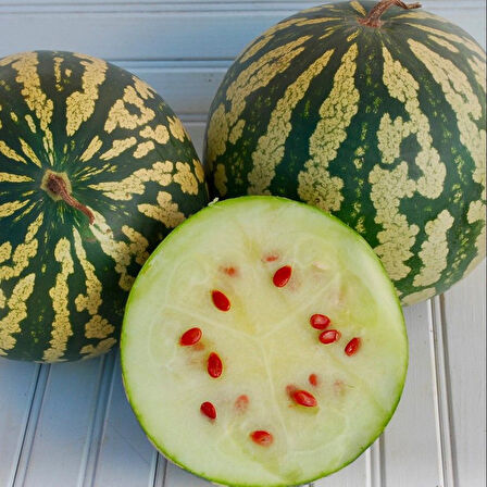 Geleneksel Kırmızı Çekirdekli Geç Olgunlaşan İçi Sarı Reçellik Mini Karpuz Tohumu (5 tohum)