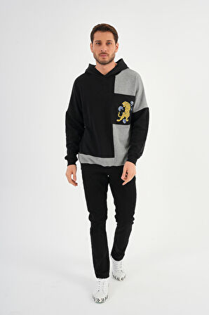 ALEXANDERGARDI OVERSİZE RENK BLOKLU KAPÜŞONLU SWEATSHIRT (E20-152703)