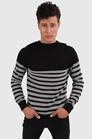 ALEXANDERGARDI ÇİZGİLİ BİSİKLET YAKA KAZAK (E20-510101)