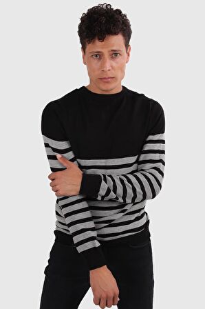 ALEXANDERGARDI ÇİZGİLİ BİSİKLET YAKA KAZAK (E20-510101)