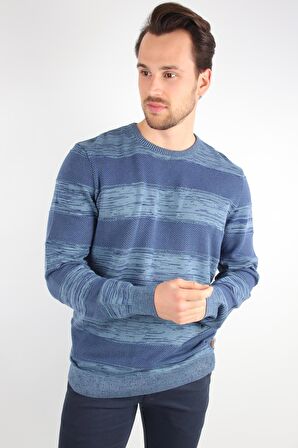 ALEXANDERGARDI ÇİZGİLİ BİSİKLET YAKA KAZAK (E20-5109)