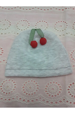 Ponpon Bebek Bere - Açık Gri - Organik & El Yapımı