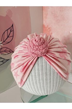 Çiçek Bone - Pembe - Organik & El Yapımı