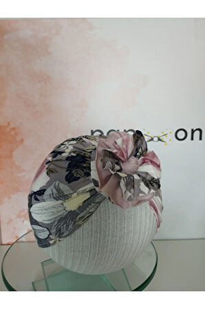 Çiçek Bone - Gri - Organik & El Yapımı