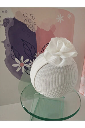 Örgü Saç Bandı - Beyaz - Organik & El Yapımı