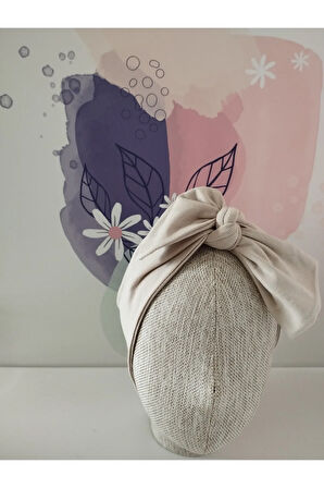 Örgü Fiyonk Saç Bandı - Camel - Organik & El Yapımı