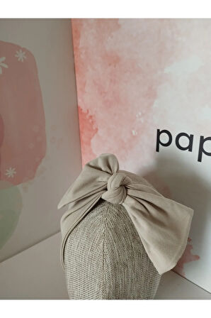 Örgü Fiyonk Saç Bandı - Camel - Organik & El Yapımı