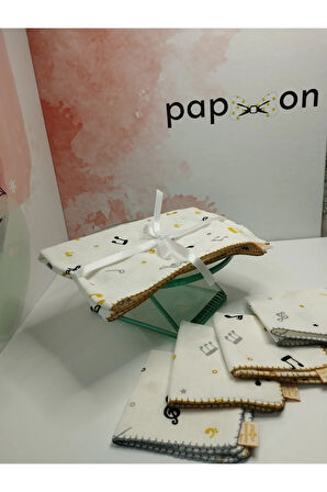 5'li Bebek Ağız Bezi Seti - Beyaz - Organik & El Yapımı