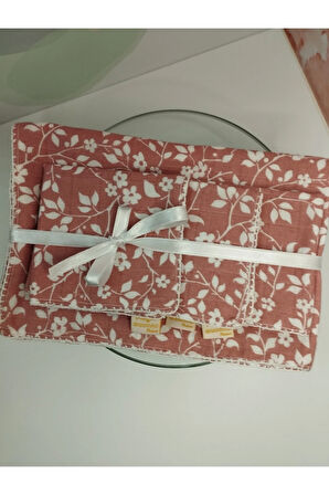 4'lü Ağız Bezi Seti - Kiremit - Organik & El Yapımı