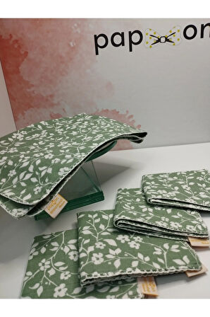 4'lü Ağız Bezi Seti - Yeşil - Organik & El Yapımı