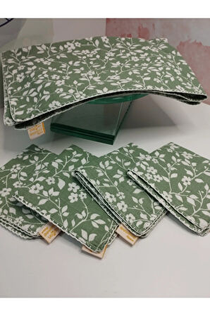 4'lü Ağız Bezi Seti - Yeşil - Organik & El Yapımı