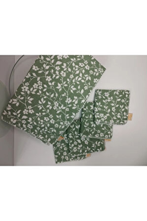 4'lü Ağız Bezi Seti - Yeşil - Organik & El Yapımı