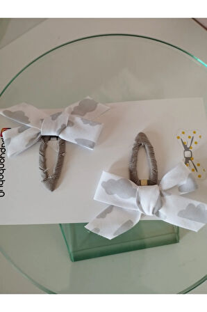 Fiyonk Çıt Çıt Toka - Gri - Organik & El Yapımı