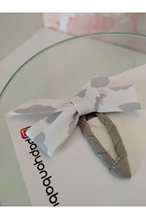 Fiyonk Çıt Çıt Toka - Gri - Organik & El Yapımı