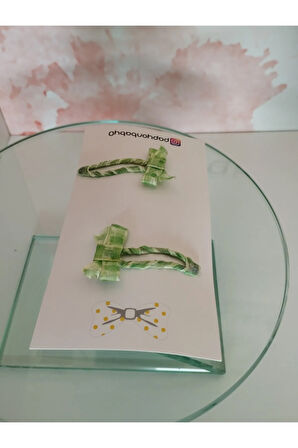 Fiyonk Çıt Çıt Toka - Yeşil - Organik & El Yapımı