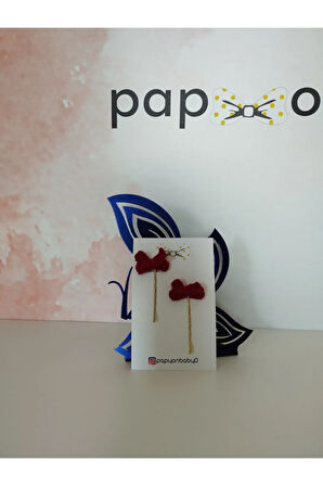 Örgü Fiyonk Tel Toka - Bordo - Organik & El Yapımı