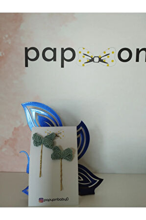 Örgü Fiyonk Tel Toka - Mavi - Organik & El Yapımı