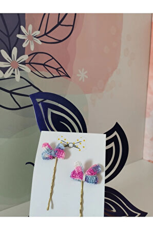 Örgü Fiyonk Tel Toka - Pembe - Organik & El Yapımı