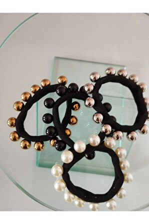 4'lü Set Boncuklu Toka - Siyah - Organik & El Yapımı