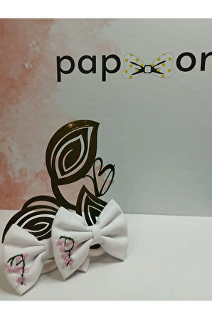 2'li Set Fiyonk Toka - Beyaz - Organik & El Yapımı