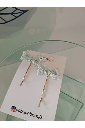 Örgü Fiyonk Toka - Mavi - Organik & El Yapımı