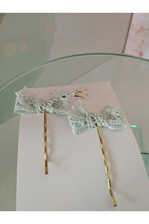 Örgü Fiyonk Toka - Mavi - Organik & El Yapımı