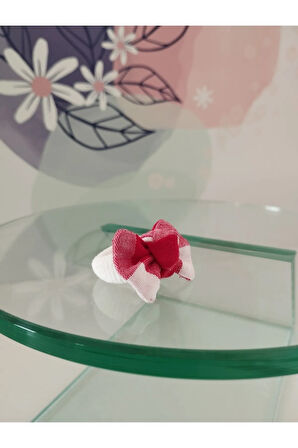 Fiyonk Toka - Kırmızı & Beyaz - Organik & El Yapımı