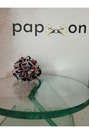 Ponpon Toka - Siyah - Organik & El Yapımı