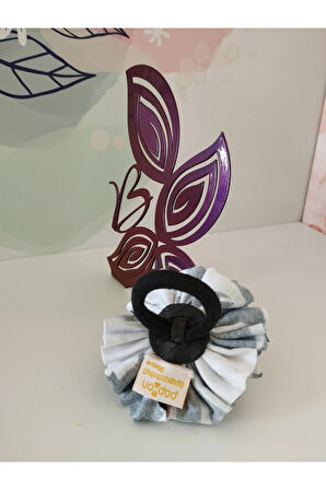 Ponpon Toka - Siyah - Organik & El Yapımı