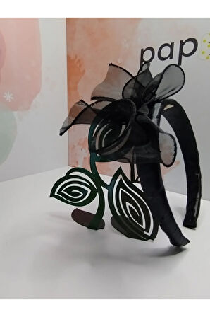 Tül Fiyonk Taç - Siyah - Organik & El Yapımı