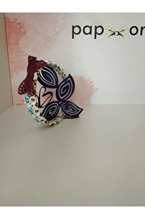 Örgü Fiyonk Taç - Bordo - Organik & El Yapımı