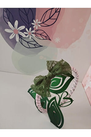 Tül Fiyonk Taç - Yeşil - Organik & El Yapımı