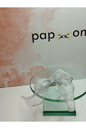 Tül Fiyonk Toka - Gri - Organik & El Yapımı