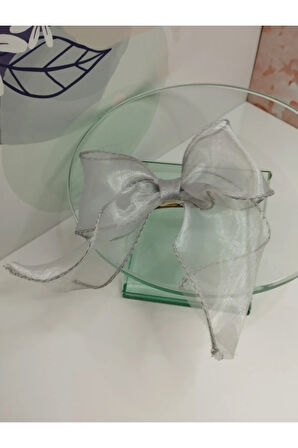 Tül Fiyonk Toka - Gri - Organik & El Yapımı