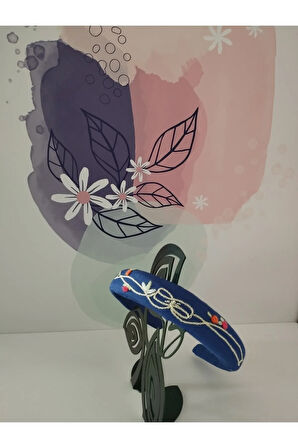 Fiyonk Motifli Taç - Lacivert - Organik & El Yapımı