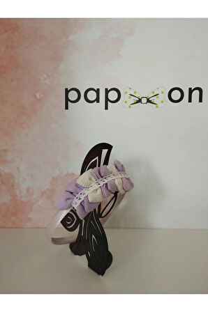 Fiyonk Örgü Taç - Lila - Organik & El Yapımı