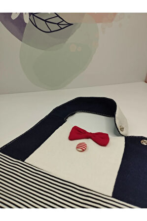 Mama Önlüğü Papyon Desenli - Çok Renkli - Organik & El Yapımı